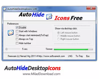دانلود Auto Hide Desktop Icons – مخفی کردن خودکار آیکون های دسکتاپ